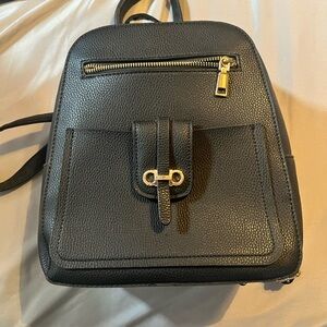 Black Leather Backpack